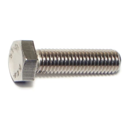 M8-1.25 Hex Head Cap Screw, 18-8 Stainless Steel, 30 Mm L, 8 PK